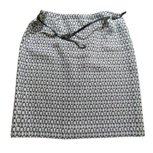 Isabella Demarco Chain Link Print Skirt Wht/Bk Corpcore Business Casual Women 14